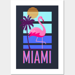 Miami Florida Flamingo Posters and Art